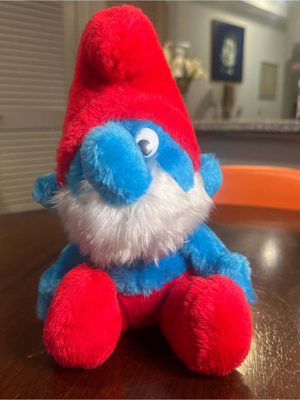 Vintage 1979 Papa Smurf Plush 10” Wallace Berrie & Co Inc Stuffed Animal EUC